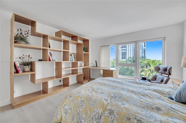 bedroom featuring light hardwood / wood-style floors