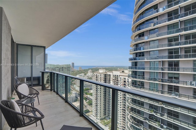 balcony featuring a view of city