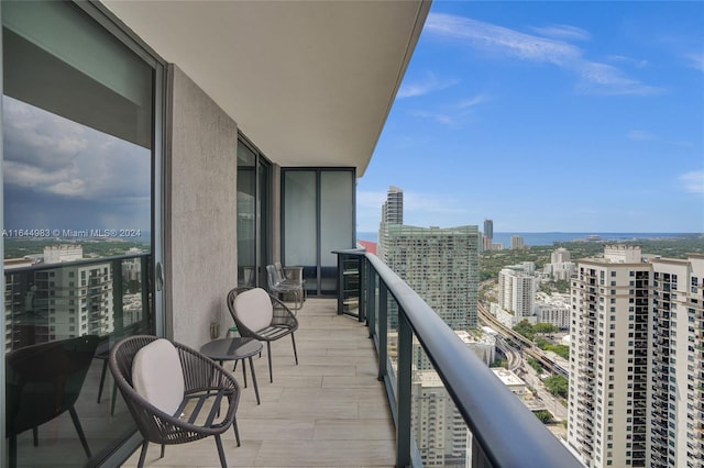 balcony with a city view