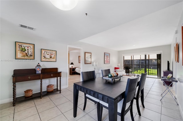 view of tiled dining area