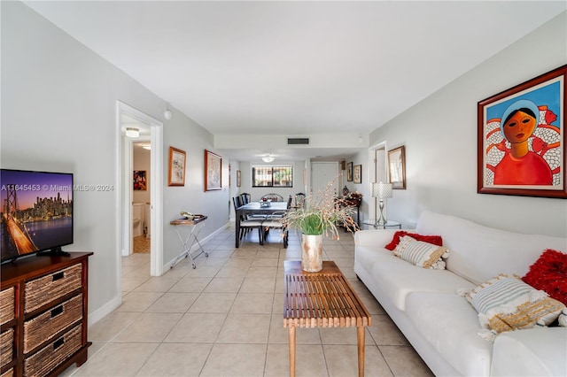 view of tiled living room