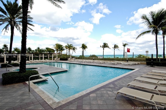 view of pool with a patio area