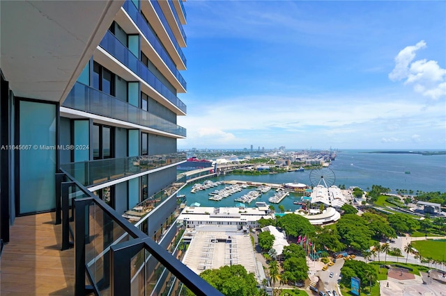 balcony with a water view