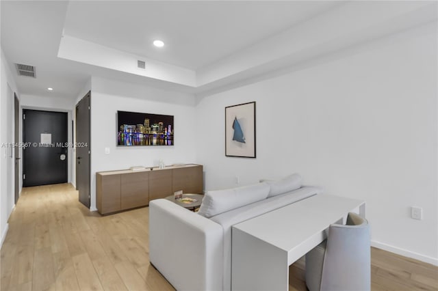 dining space featuring light wood-type flooring