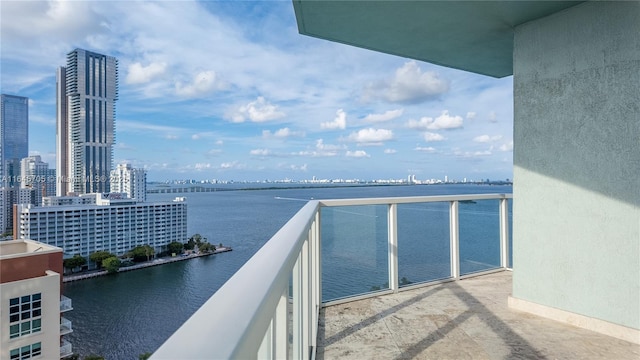 balcony with a water view