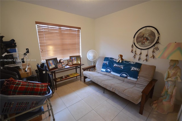 interior space with light tile patterned floors