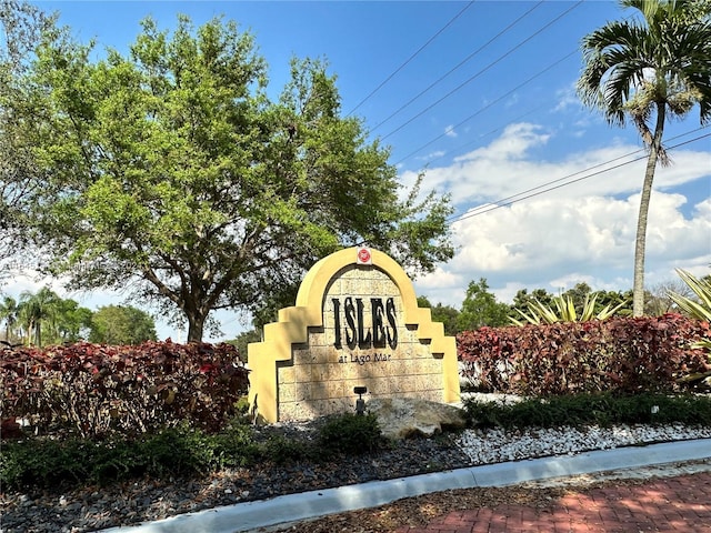 view of community sign