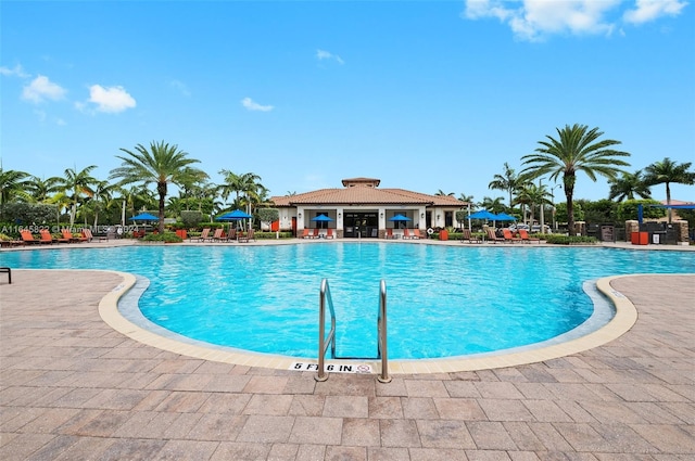 view of pool with a patio area