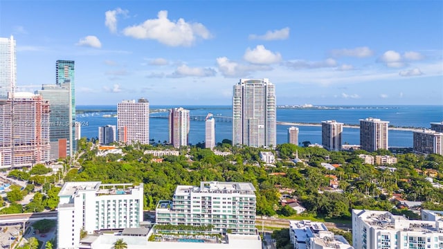 property's view of city with a water view