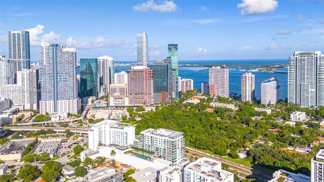 property's view of city with a water view