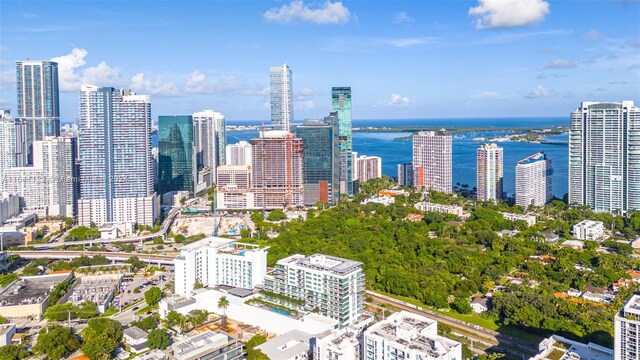 1600 SW 1st Ave Unit 614, Miami, FL 33129 - birds eye view of property with a city view and a water view