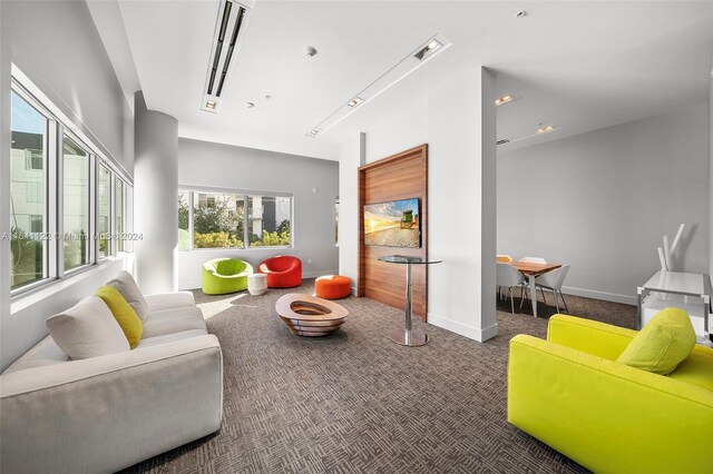 1600 SW 1st Ave Unit 614, Miami, FL 33129 - carpeted living area with visible vents and baseboards
