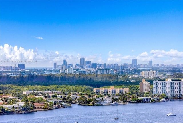 city view with a water view