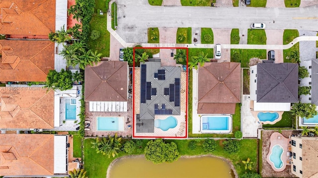 bird's eye view with a residential view