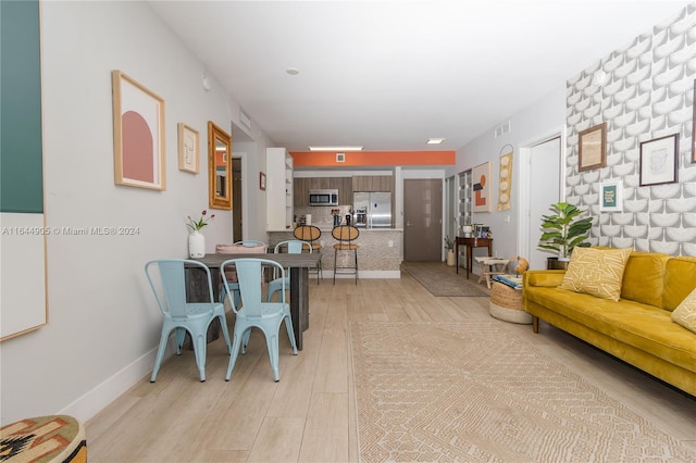 interior space with light wood-type flooring