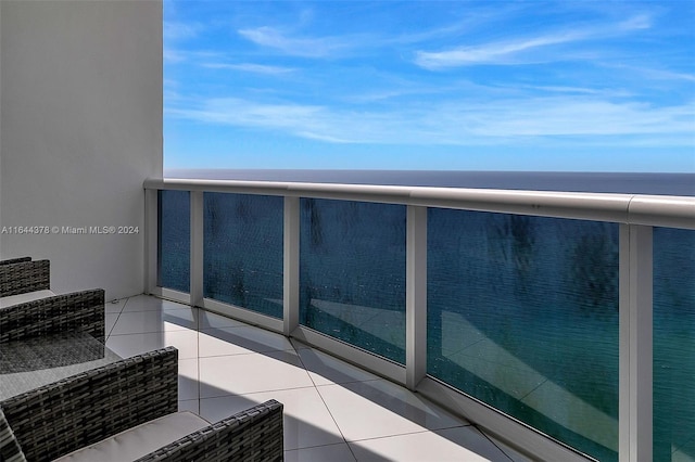 balcony with a water view