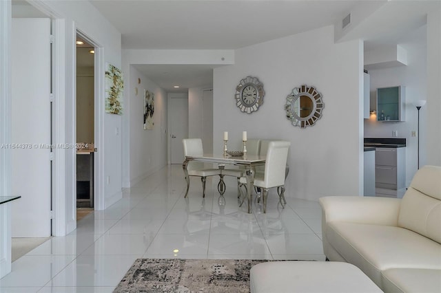 view of tiled dining room