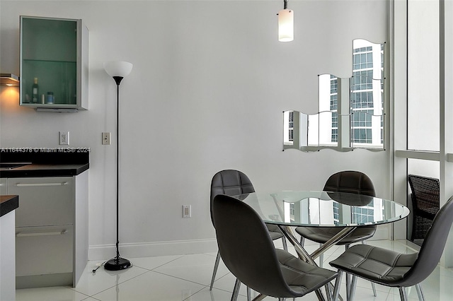 view of tiled dining room