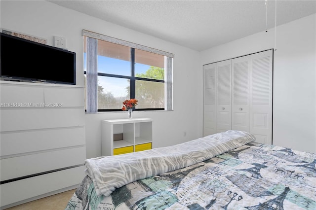 10207 Sunrise Lakes Blvd Unit 203, Sunrise, FL 33322 - bedroom featuring a closet and a textured ceiling