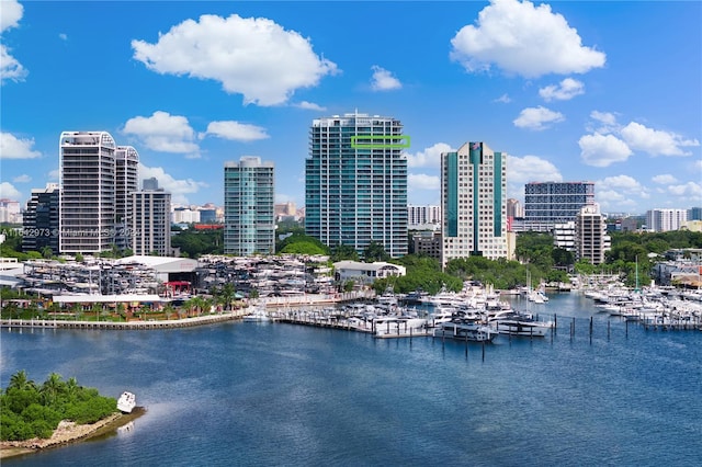 water view with a city view