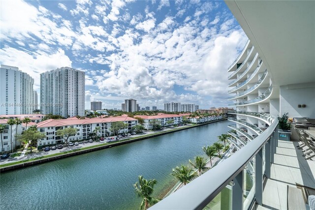 balcony with a water view