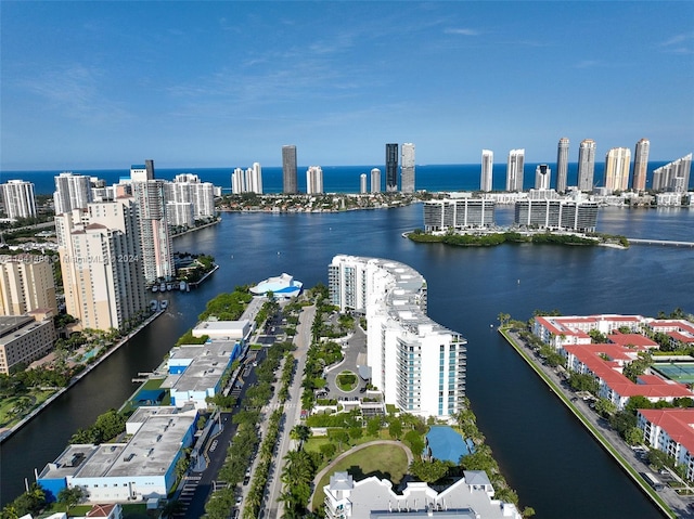 water view with a city view