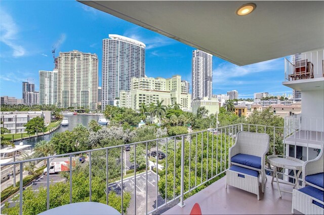 balcony with a water view