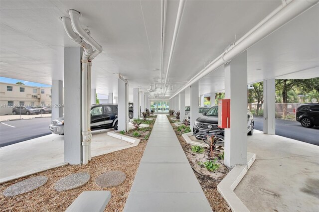 interior space with a carport