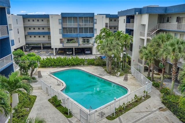 view of pool featuring a patio area