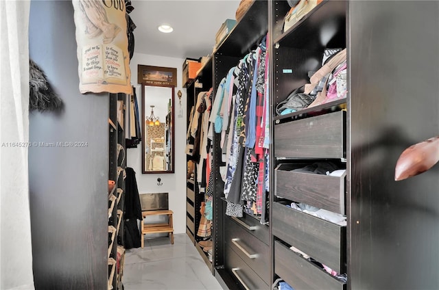 view of walk in closet