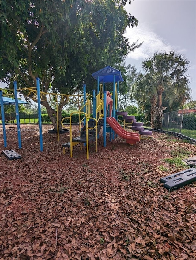 communal playground with fence