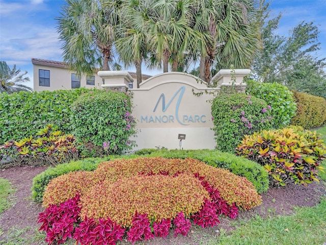 view of community sign