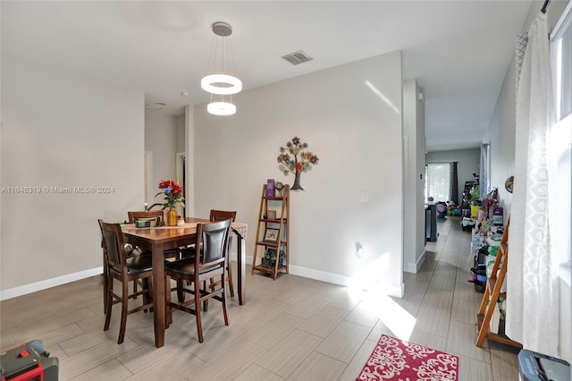 view of tiled dining room