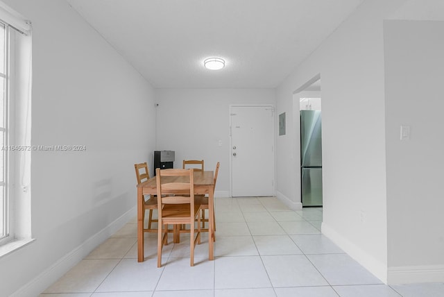 tiled dining room featuring a healthy amount of sunlight