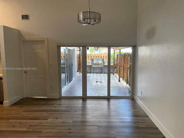 interior space featuring dark hardwood / wood-style flooring