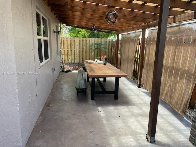 view of patio with a pergola