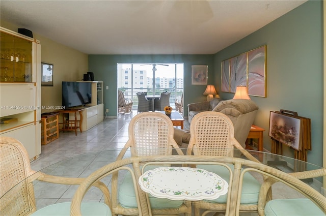 view of tiled dining area