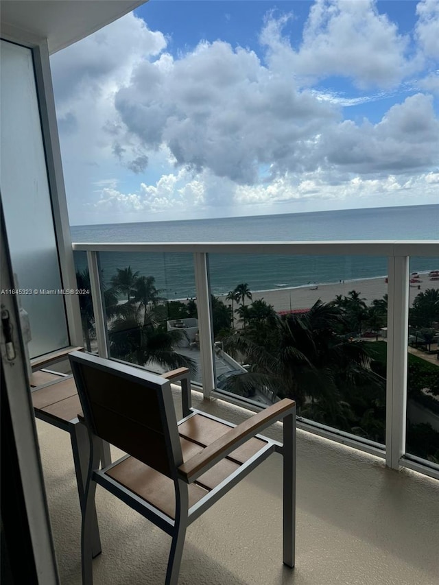 balcony with a water view