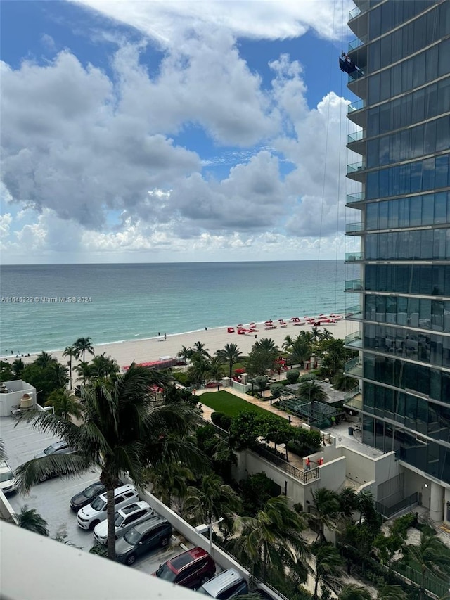 view of water feature featuring a view of the beach