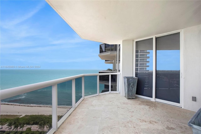 balcony with a water view