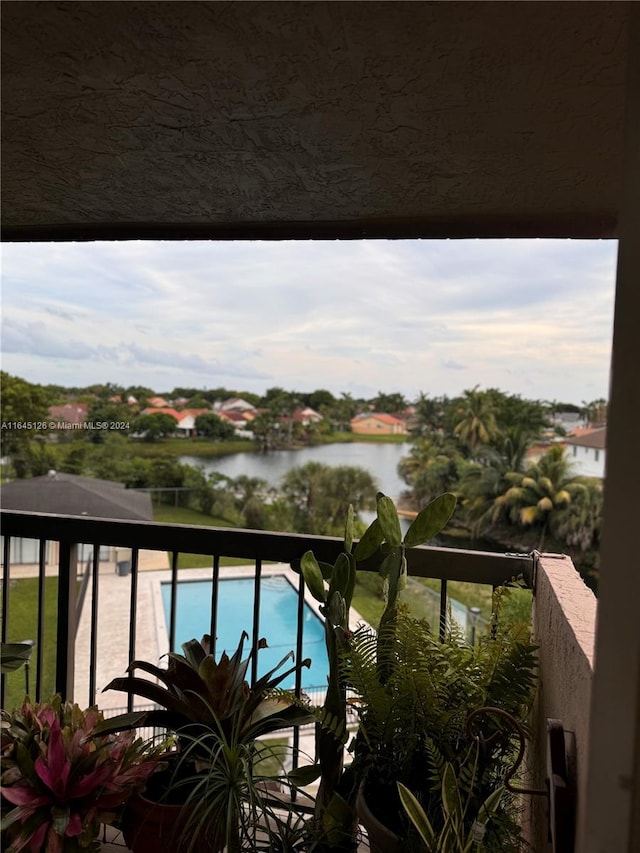 balcony with a water view