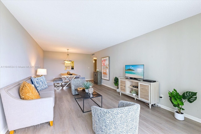 living room featuring light hardwood / wood-style floors