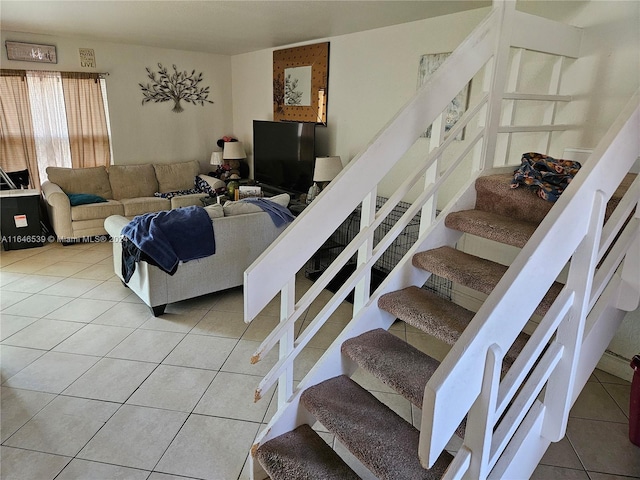 view of tiled living room