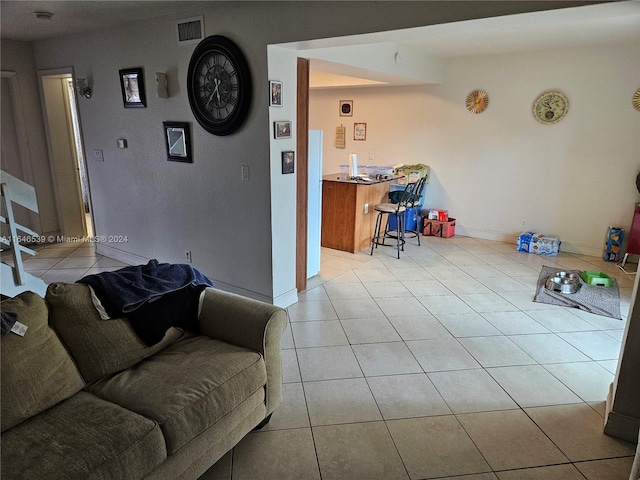 view of tiled living room