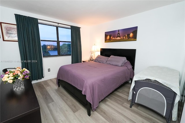 bedroom featuring wood-type flooring