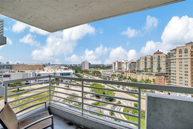 balcony with a city view