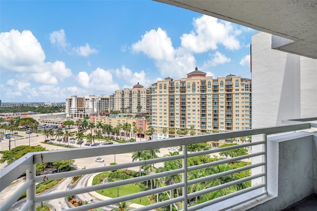 balcony with a view of city