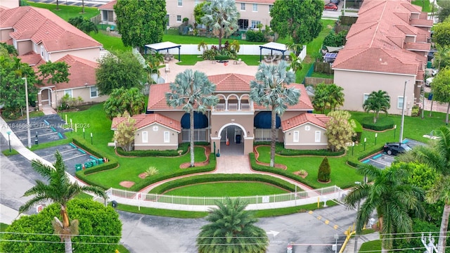 drone / aerial view with a residential view