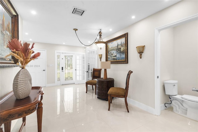 interior space with french doors