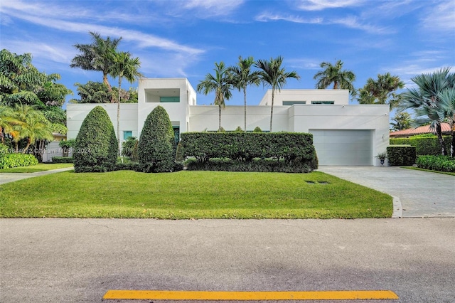 contemporary house with a front yard